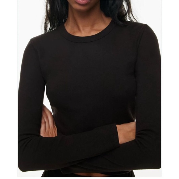 Sunday Best Tops - Aritzia Sunday Best Black Long Sleeve Crew Neck Size XS